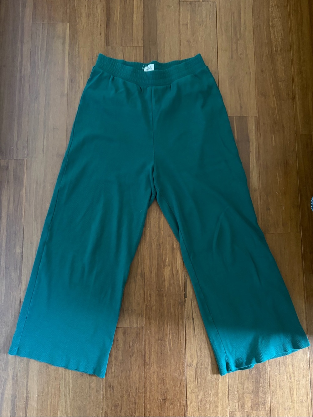 Noble Wide Leg Green Ribbed Pants